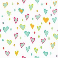 Cartoon hearts and circles seamless pattern N2