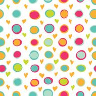 Cartoon hearts and circles seamless pattern N3