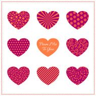 Background with bright hearts