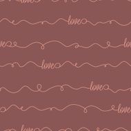 Vector seamless pattern with lettering love