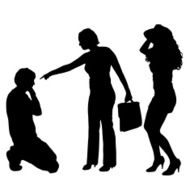 Vector silhouette of a couple N116