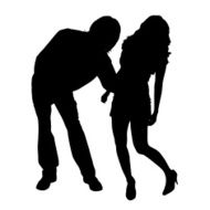 Vector silhouette of a couple N118