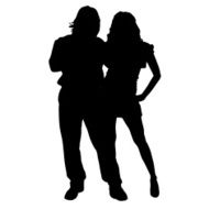 Vector silhouette of a couple N119