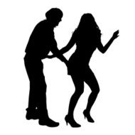 Vector silhouette of a couple N120