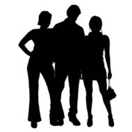 Vector silhouette of a people N108