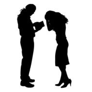 Vector silhouette of a couple N122