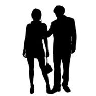 Vector silhouette of a couple N123