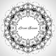 Template with place for text of flowers and branches
