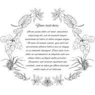 Template with place for text pattern wreath of medicinal herbs