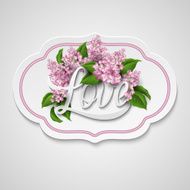 Word Love with flowers Vector illustration