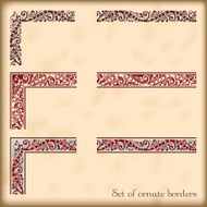 set of ornate borders with decorative corner elements vector N2