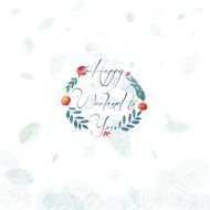 Round frame of flowers and some floral elements N4