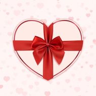 Paper heart with red ribbon and a bow N8