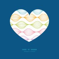Vector colorful horizontal ogee heart silhouette pattern frame N2