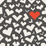 Different abstract heart icons seamless pattern N2