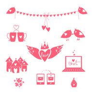 Collection of Valentines Day objects N2