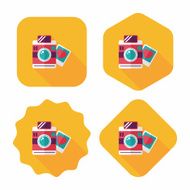 Valentine&#039;s Day photo flat icon with long shadow eps10 N19