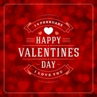 Happy Valentine&#039;s day Greeting Card and Bokeh N17