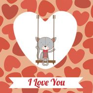Love design over hearts pattern background vector illustration N4
