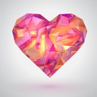 Glossy pink heart on background