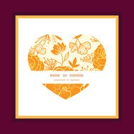 Vector golden art flowers heart symbol frame pattern invitation greeting N4