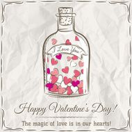 valentine card jar filled with hearts and wishes text N2