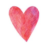 Hand-drawn painted red heart N4