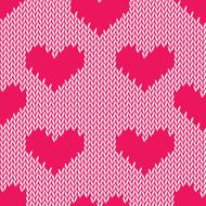 Knitting hearts simple seamless vector print N2