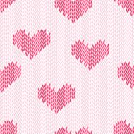 Knitting hearts simple seamless vector print N3
