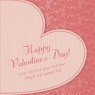Valentine&#039;s card with big heart pink