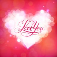 Love You vector card with cool lettering N13