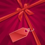 Gift bow with label