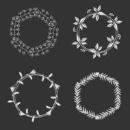 Hand drawn floral wreaths N2