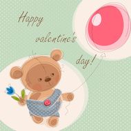 Valentine card with teddy bear N2