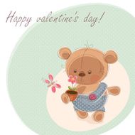 Valentine card with teddy bear N3