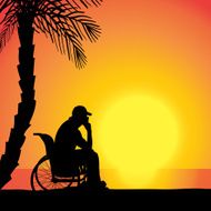 Vector silhouette of man N43