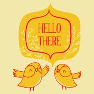 hello there card with cute owls