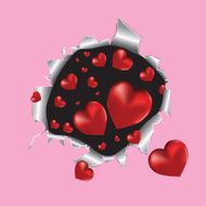 Tear paper with hearts Vector illustration