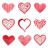 Watercolor hearts N11