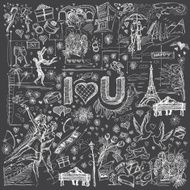 Vector background I love you 08