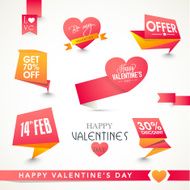 Set of sale tags or labels for Happy Valentines Day