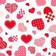 Seamless pattern with Valentine&#039;s day hearts Vector illustration