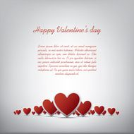 Simple realistic valentine&#039;s day hearts card design on white N2
