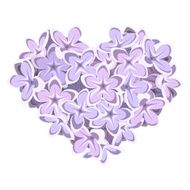 Heart of lilac flowers Vector illustration