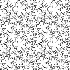 White and black floral seamless pattern