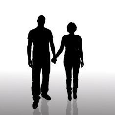 Vector silhouette of couple N150