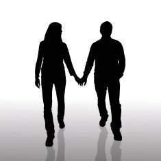 Vector silhouette of couple N151
