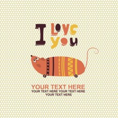Greeting card cute mouse N2