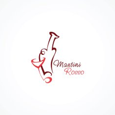 stylized icon martini rosso