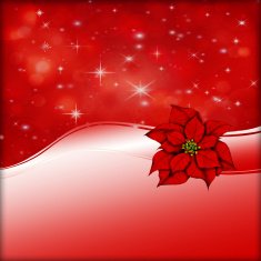 Red Christmas card with bow N2